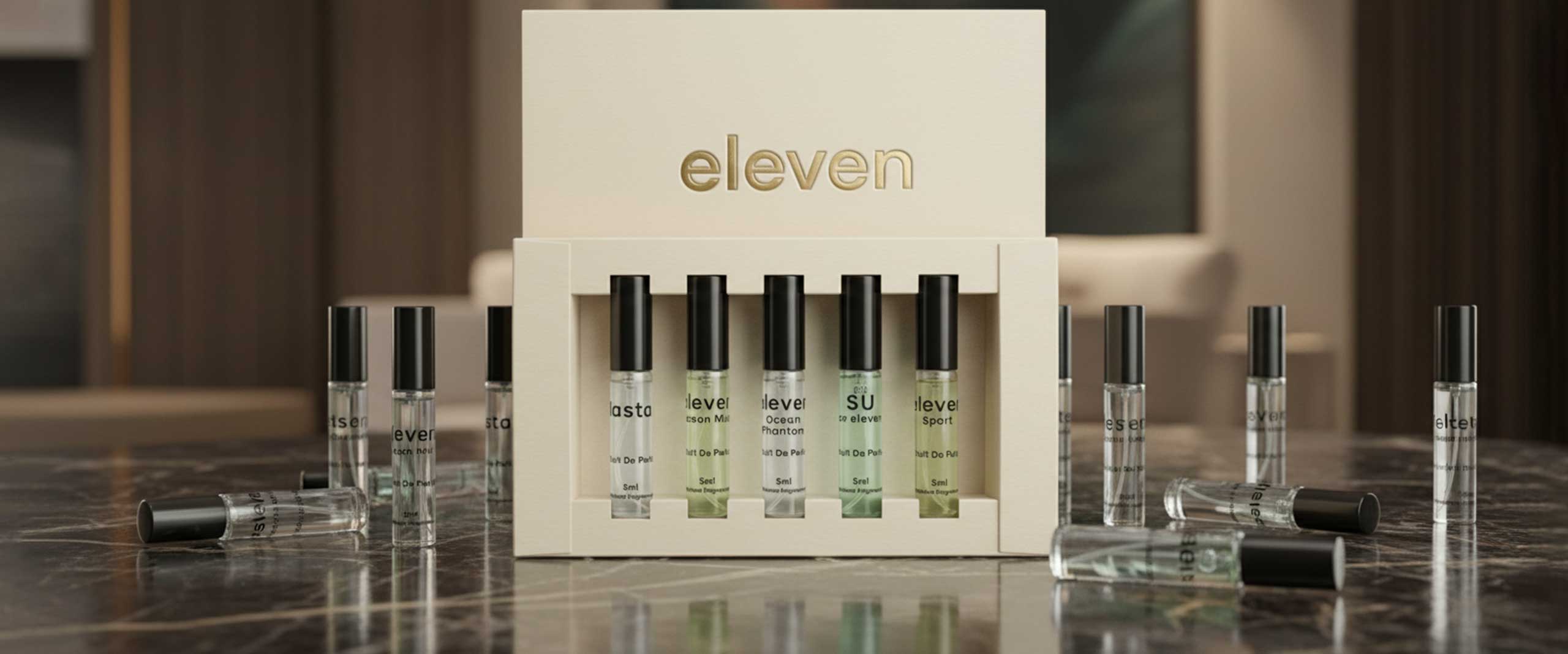 Eleven Fragrance Discovery Box Collection with luxury sample perfumes